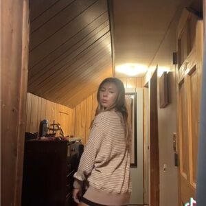 American Eagle Women's Beige Oversized Sweater